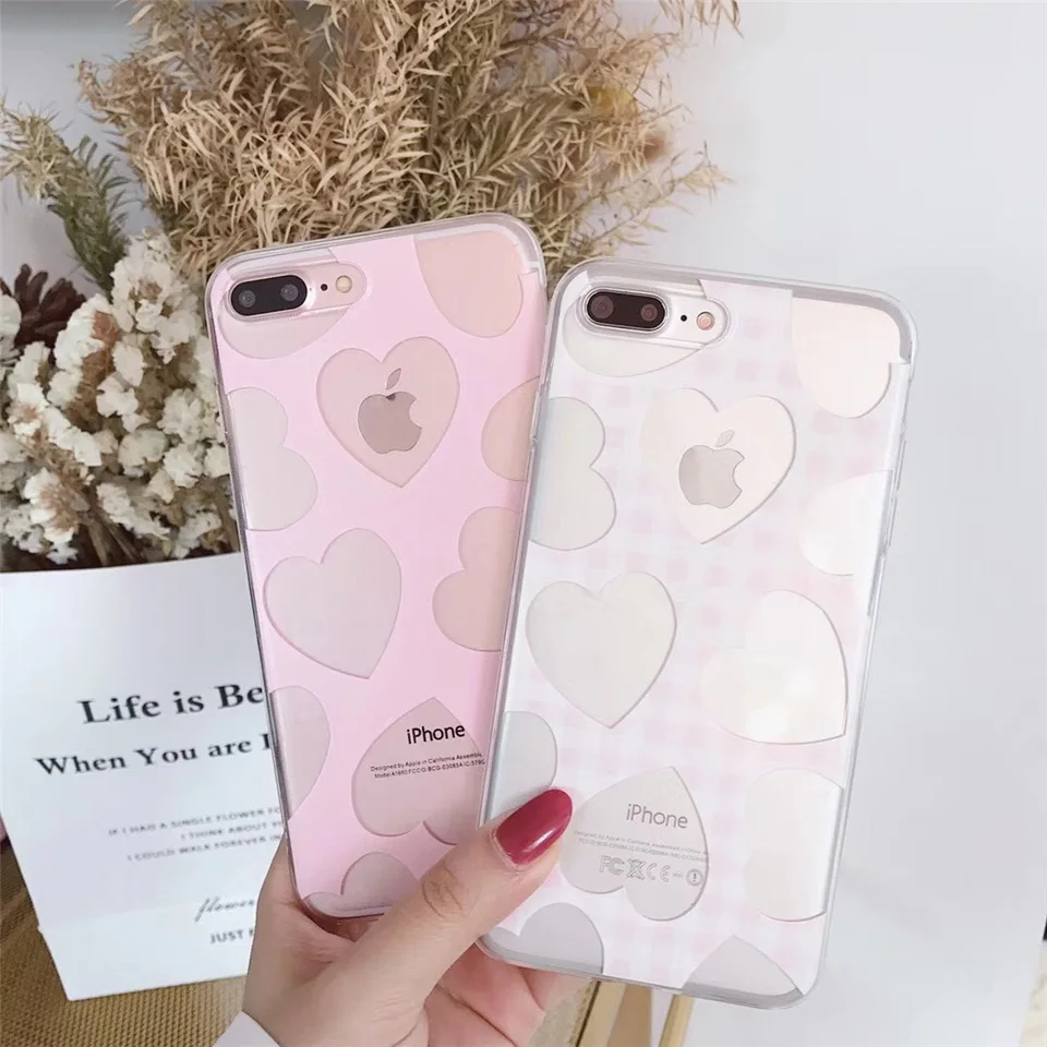 Lovebay чехол для телефона для iPhone 11 Pro X 8 7 6 6s Plus XR XS Max 5 5S SE прекрасный карамельный цвет Любовь Сердце Мягкий ТПУ чехол-накладка s