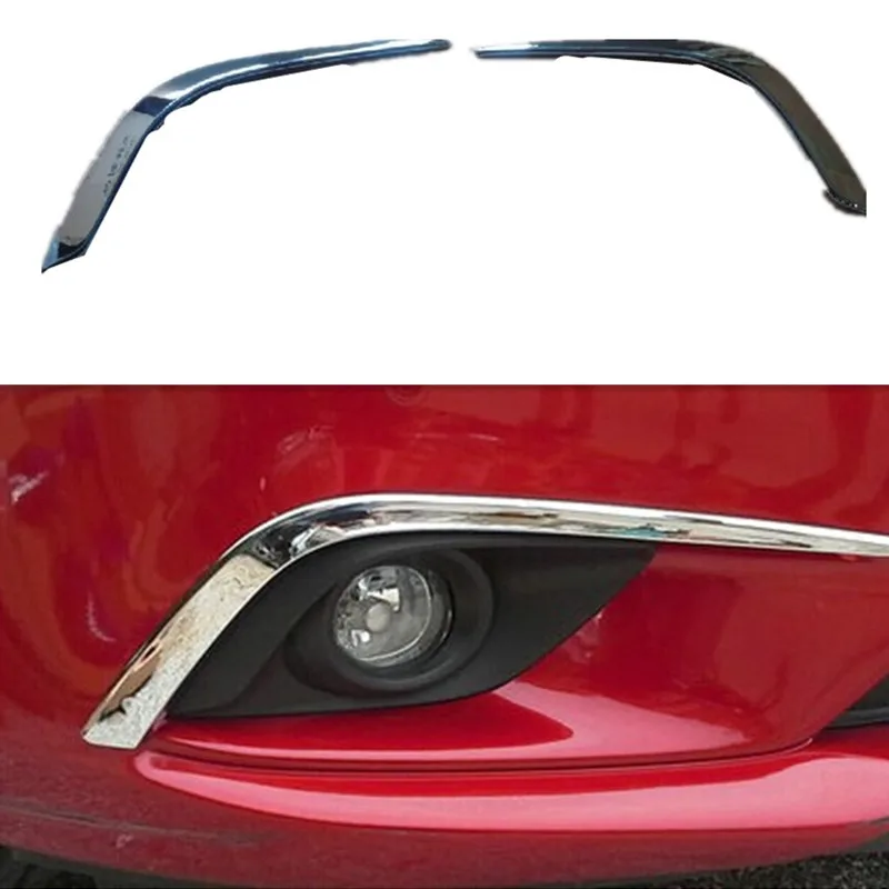 

Car accessories front up fog lamp trim front eyebrow eyelid garnish trim for Mazda 6 Atenza 2013 2014 abs chrome 2pcs per set