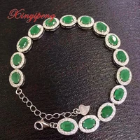 925 sterling silver with 100 natural emerald bracelet women with luxury and generous a wedding gift