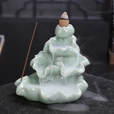 Дыма обратного потока Ладан горелки Керамика палочки держатель конус база