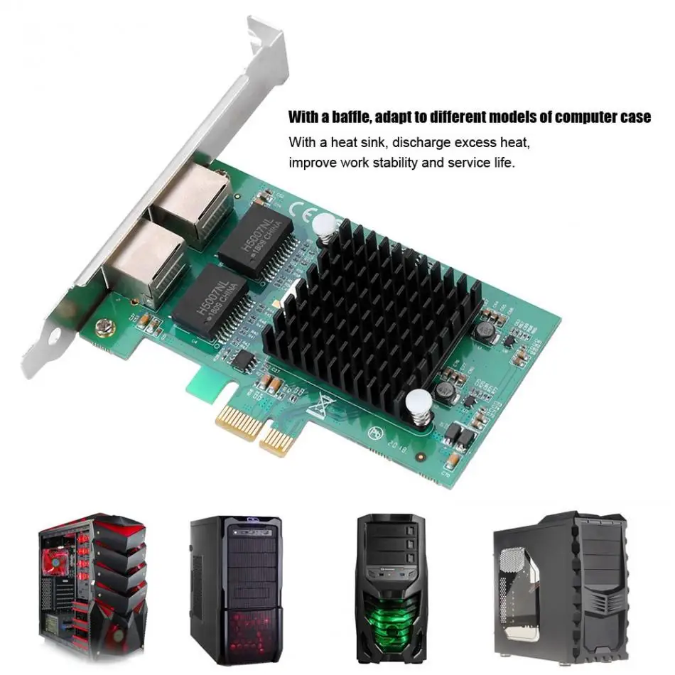 Для Intel 82575EB чип двойной 2 RJ45 порт LAN Gigabit Ethernet сетевой адаптер PCI-E 10/100