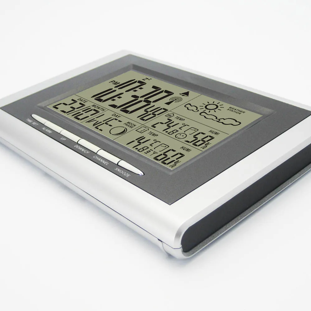 Цифровой беспроводной RCC RF метеостанция с крытым Уличный Термометр гигрометр