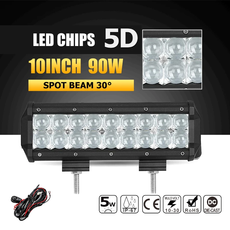 Oslamp 5D 10 &quot90 Вт светодио дный работа светлая полоса пятно луча позволяющую