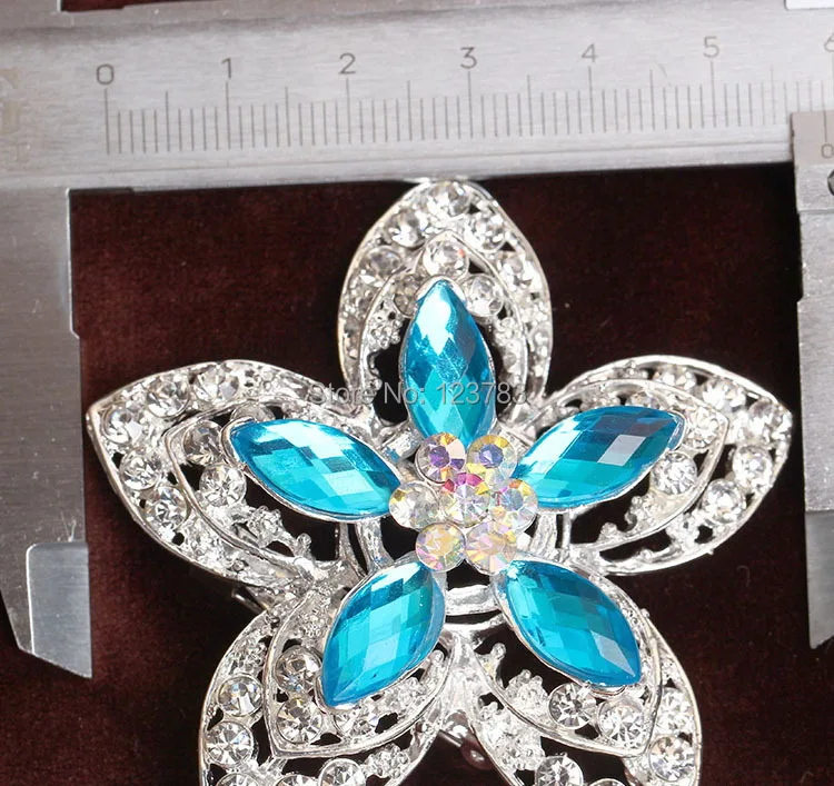 2017 Fashion Delicate Rhinestone Brooch 5 Valve Crystal Cat-Eye Stone Corsage Personality Flower Pin Cape Buckle Female | Украшения и