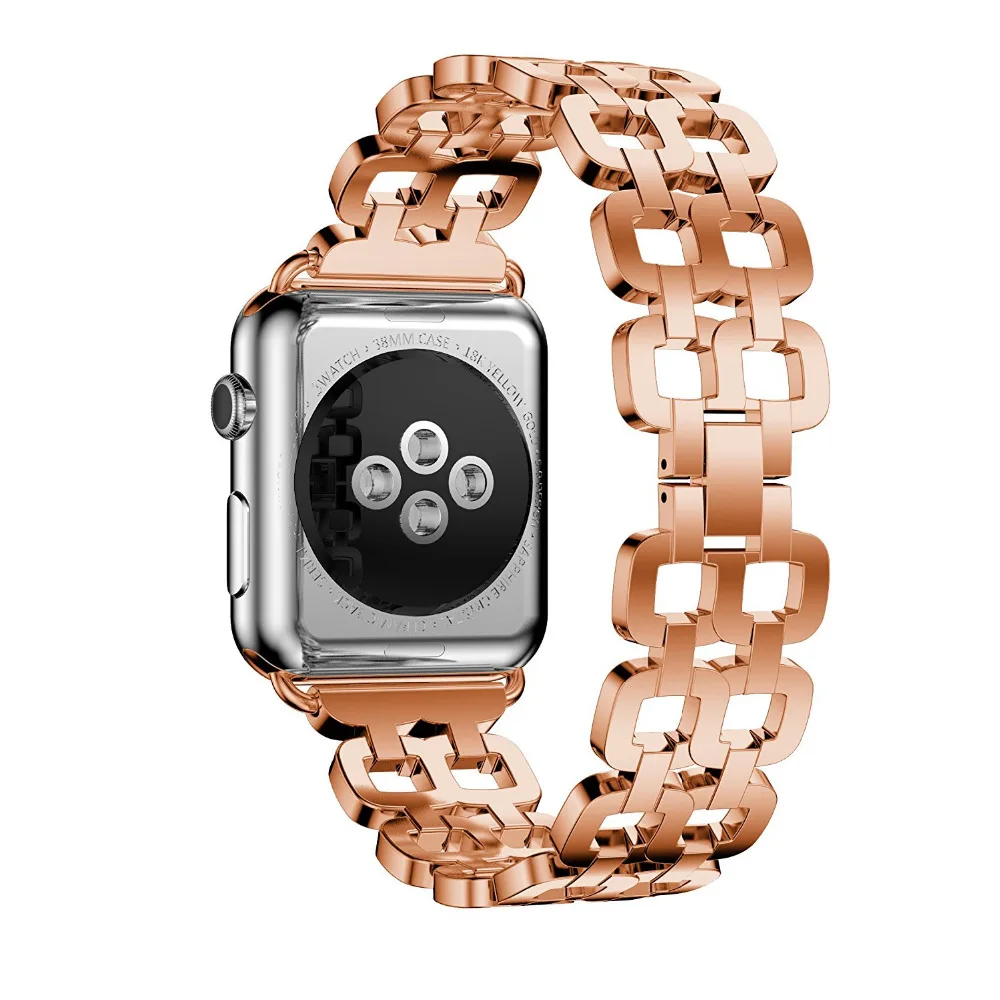 Хохлатый ремешок из нержавеющей стали для Apple Watch, 4 ремешка, 44 мм, 40 мм, correa iwatch, серия 4/3/2/1, 42 мм/38 мм, браслет на запястье