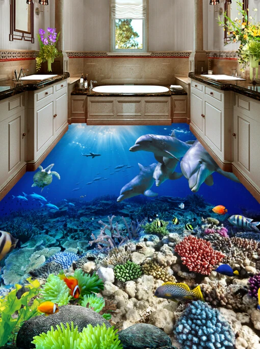 

[Самоклеющиеся] 3D коралловые морские животные 2 противоскользящие водонепроницаемые фото самоклеющиеся наклейки для пола обои фрески печа...