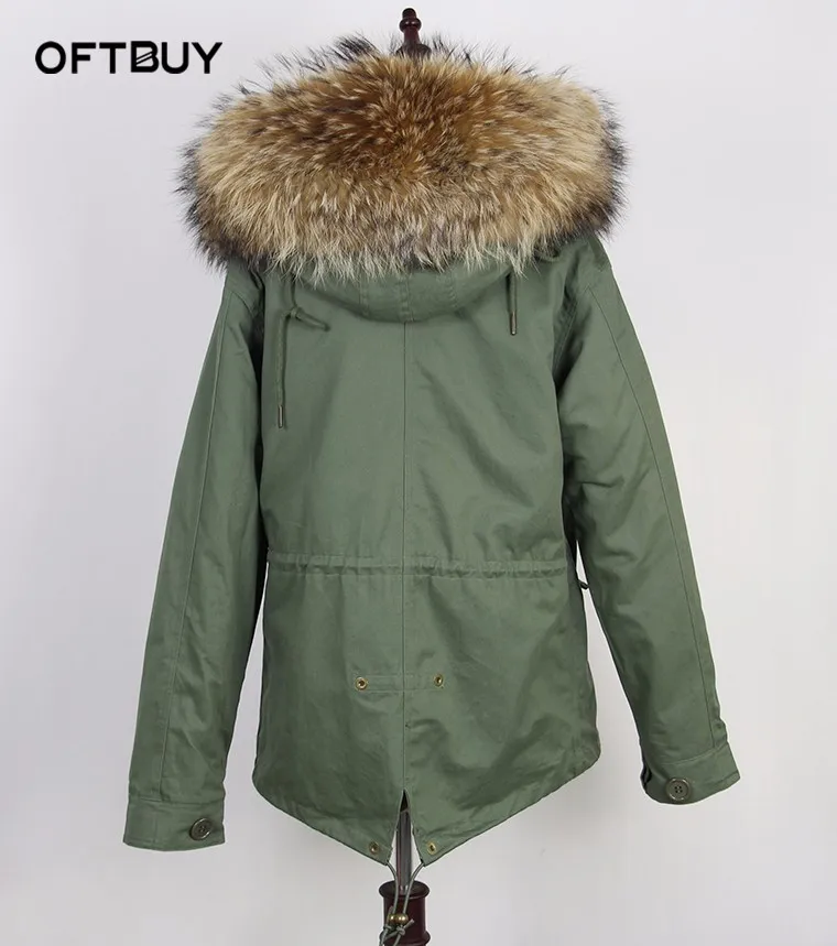 OFTBUY, новинка, винно-красный, большой мех енота, капюшон, зимняя куртка, Женская парка, натуральный мех, пальто для женщин, толстая мягкая подкладка