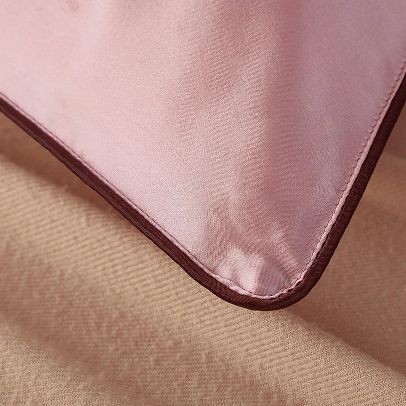 

HS 1 Pair Soft 19 Momme Mulberry Silk Pillow Case Terse Silk Pillowcase Solid Color Top Quality Smooth Pillow Cover 48x74cm