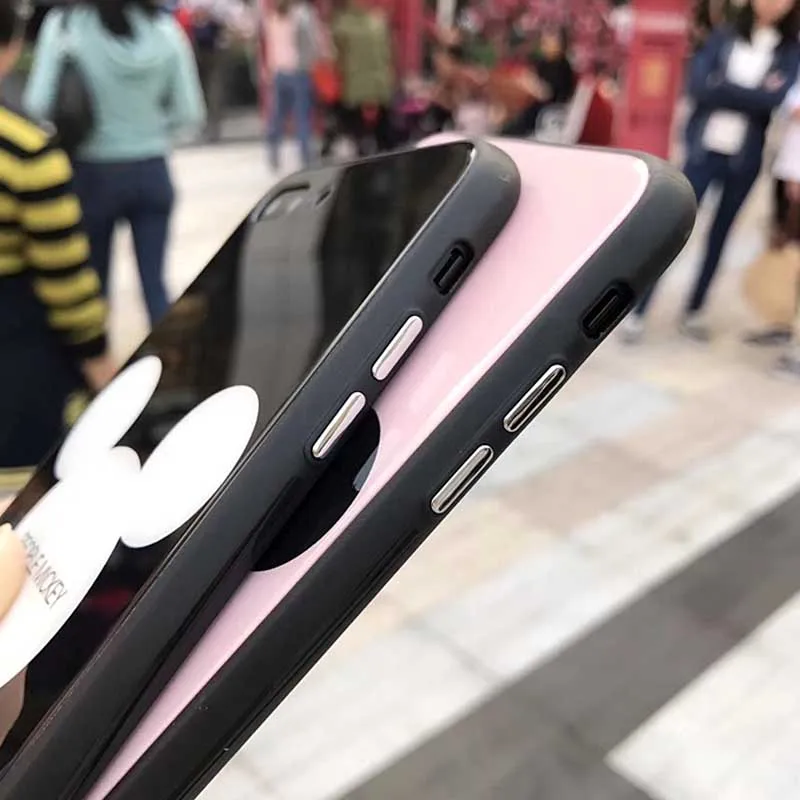 Jiban с Микки Маусом телефон Чехол для IPhone X закаленное Стекло Глянцевая Твердый