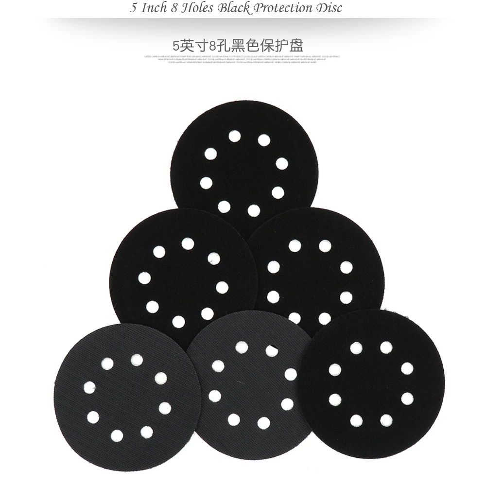 5 Inch 8 Holes Interface Pad Protection Disc Black Power Tool Accessories for Sander Polishing &amp Grinding - Hook and Loop | Инструменты