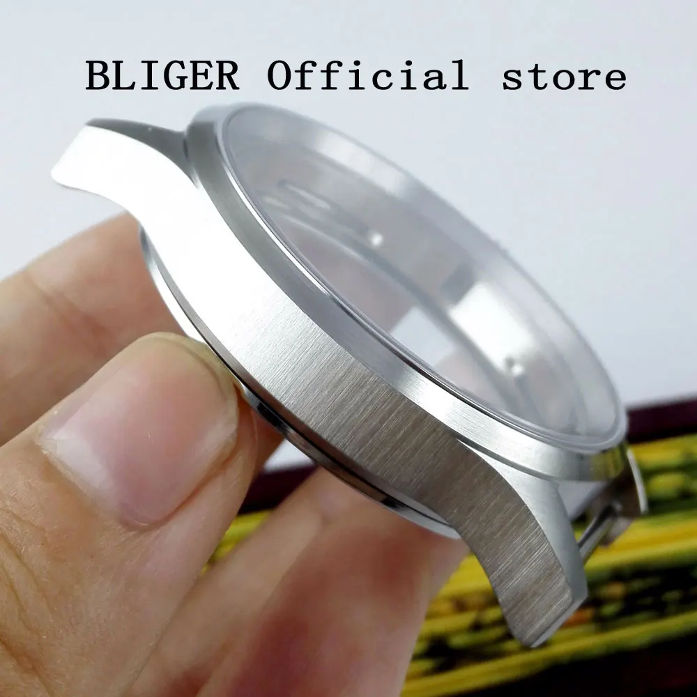 BLIGER из нержавеющей стали 316 43 мм часы с сапфировым стеклом чехол БОЛЬШОЙ КОРОНОЙ
