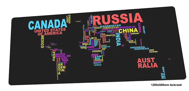 size 1200x500x2mm Карта мира коврик для мыши 1200x500 мм коврик для мыши крутой игровой коврик для мыши геймер HD узор большой персонализированный коврик для мыши Клавиатура ПК коврик - Цвет: size 1200x500x2mm