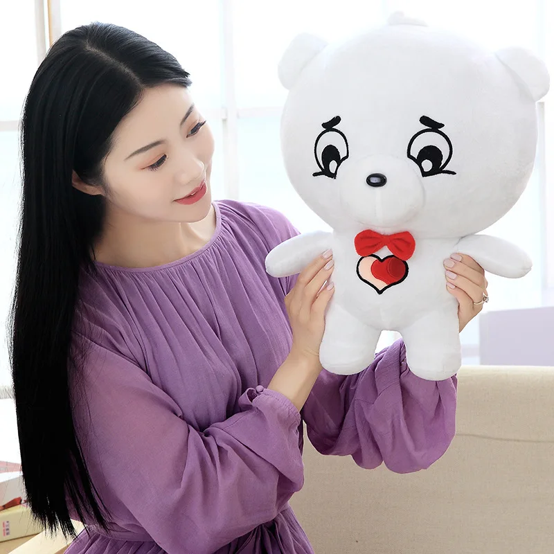 Белый медвежонок плюшевые игрушки любящее сердце медведь мягкая кукла обнять