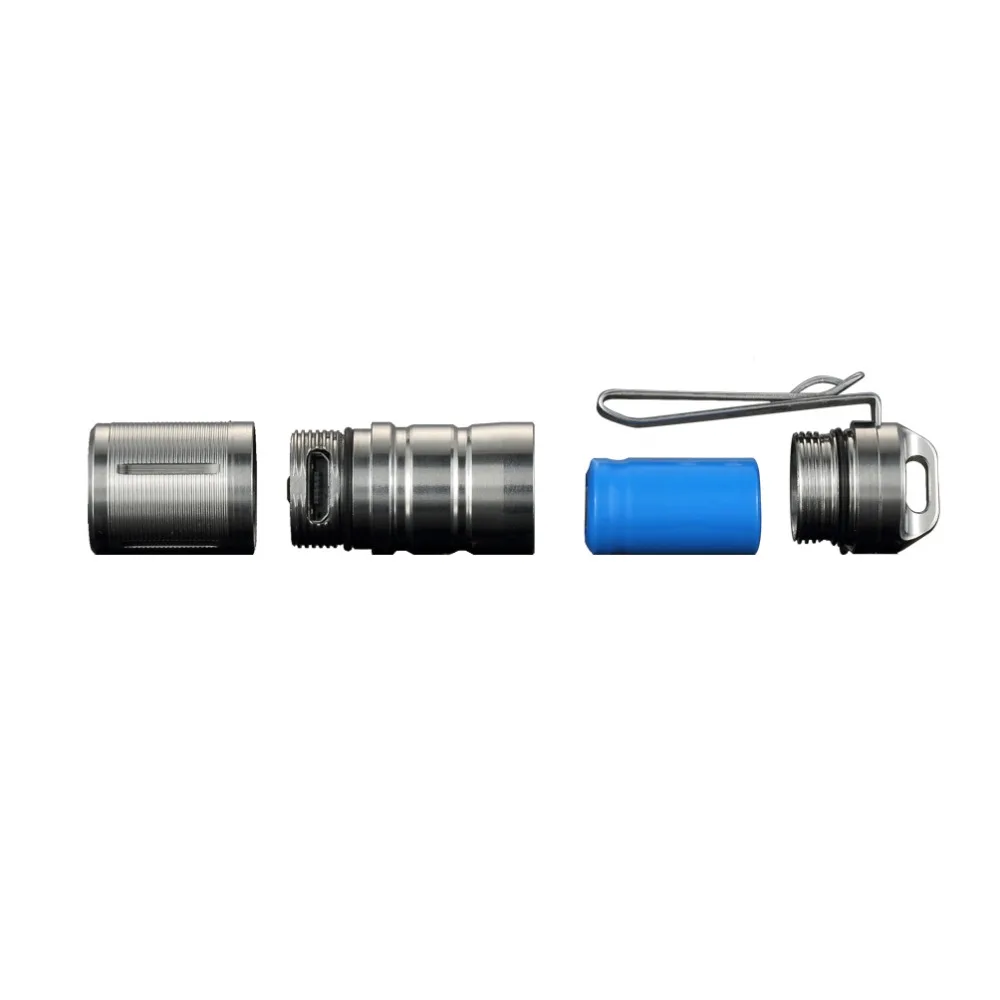Jetbeam MINI 1 супер мощный и перезаряжаемый светодиодный фонарик Cree титановый брелок