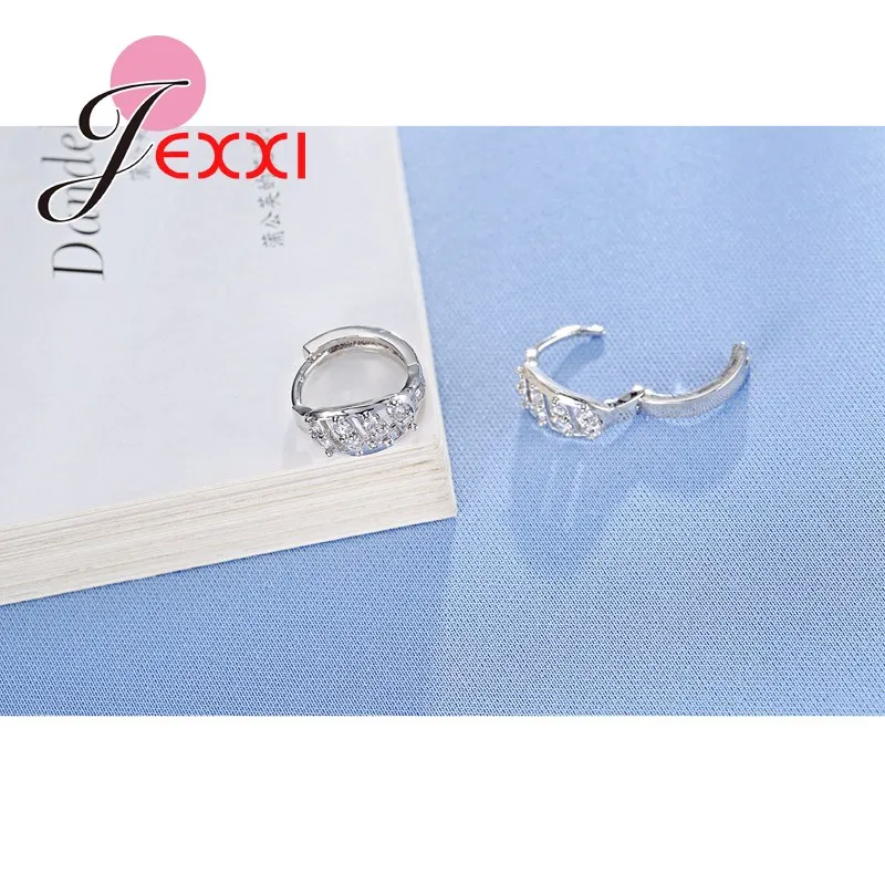 Многослойные Полые Волнистые Серебряные кубические циркониевые серьги кольца