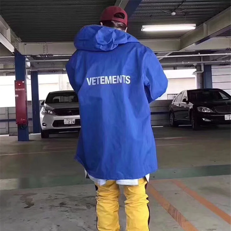 5 Куртки от Vetements, мужские, женские, DHL, новинка, негабаритный плащ, верхняя одежда, пальто, водонепроницаемая ветровка, синий, желтый, черный, Vete, мужская куртка ts - Цвет: 5