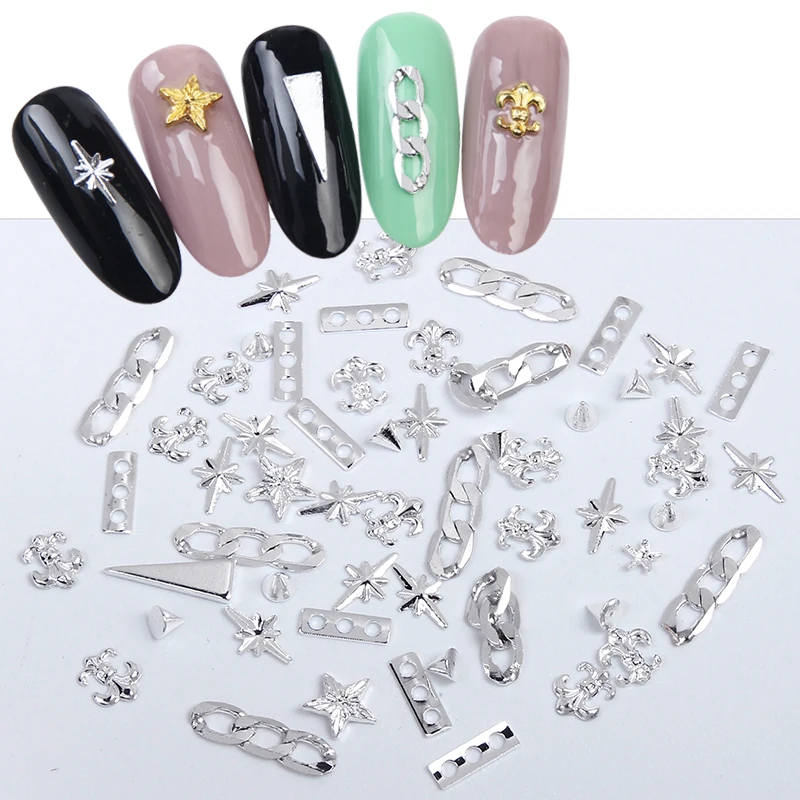 ELESSICAL 1 бутылка Золотая Смешанная медная заклепка для ногтей шипы в стиле океан