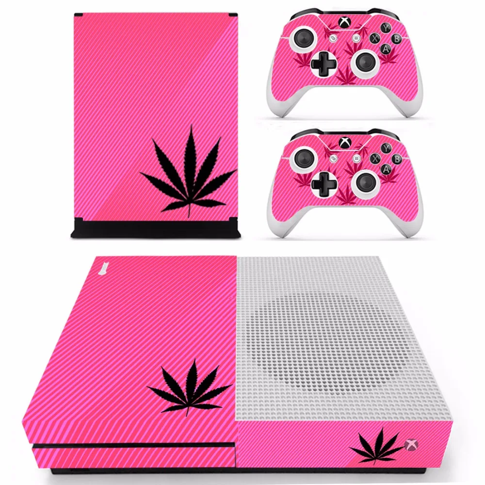 Зеленый лист травяной кожи наклейка для microsoft Xbox One S консоль и 2 контроллера для Xbox One S шкуры наклейка виниловая