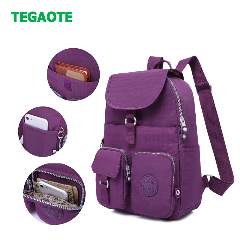 TEGAOTE, школьный рюкзак для девочек-подростков, Mochila, женские рюкзаки, нейлон, водонепроницаемый, Повседневный, для ноутбука, рюкзак, женский, Sac A Dos
