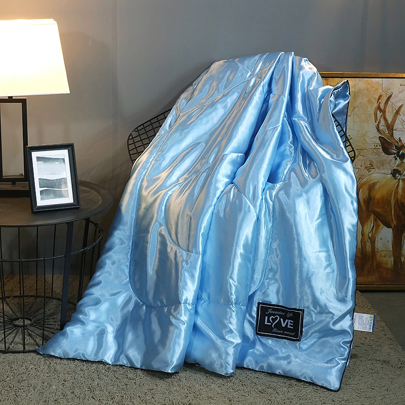 Шелковое гладкое летнее одеяло одинарное двойное полностью Королевское