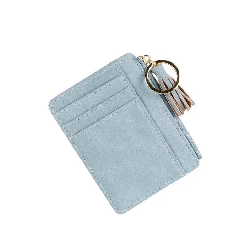 GFLV брендовые минималистичные ультра-тонкие Мини кошельки женские скраб кожаный кошелек на молнии кисточкой подвеска в виде монеты кошельки Держатель карты кошельки