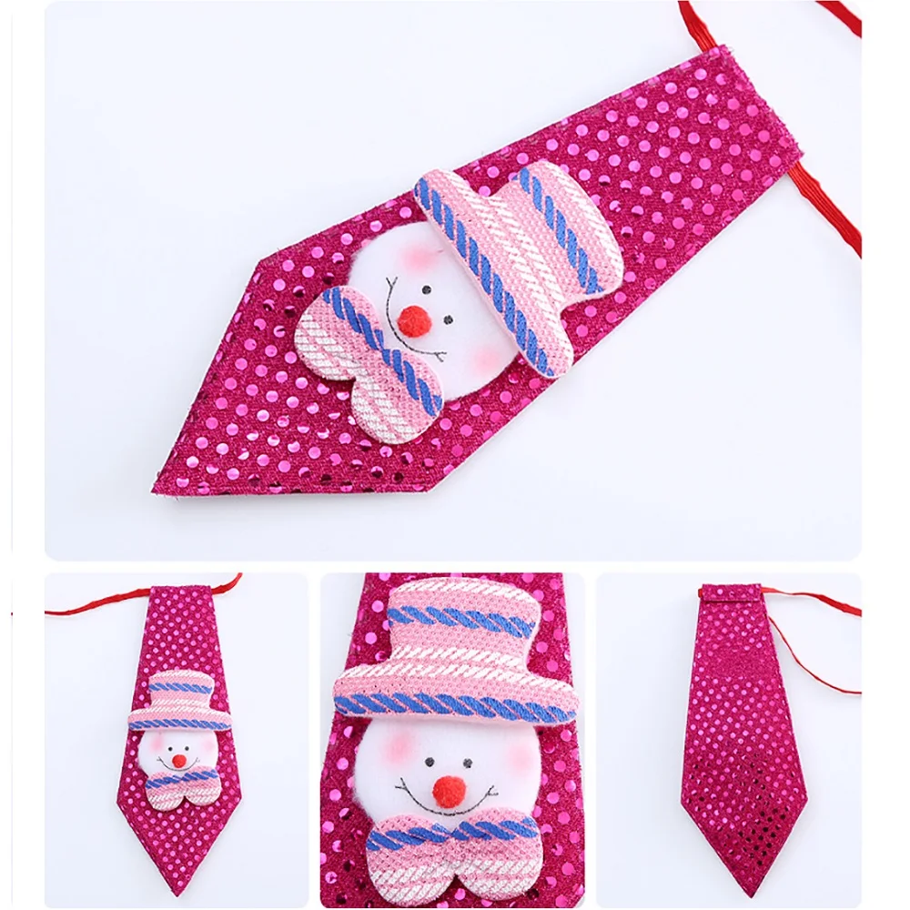 4pcs Christmas bows snowman decoration elk tie Santa Claus Child Adult dance party ornaments | Дом и сад