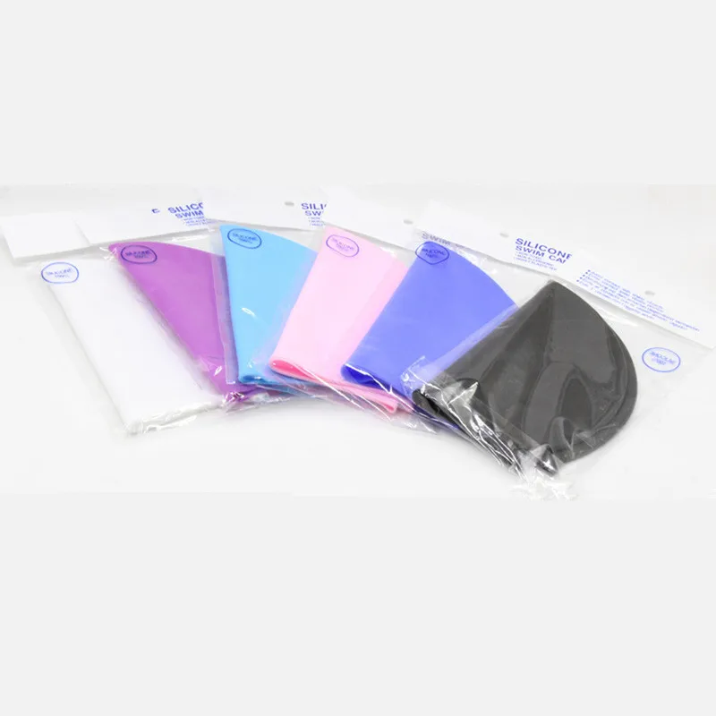 Professional Silicone Waterproof Swimming Caps Ear Protection Solid Pool Beach Swim Hat for Long Hair Swimming Cap for Men/Women
