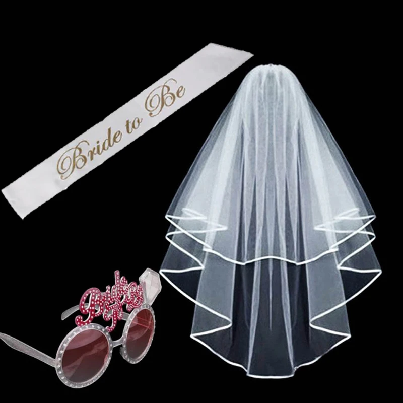 5 шт. в комплекте для невесты солнечные очки подружки вуаль пояс и значок