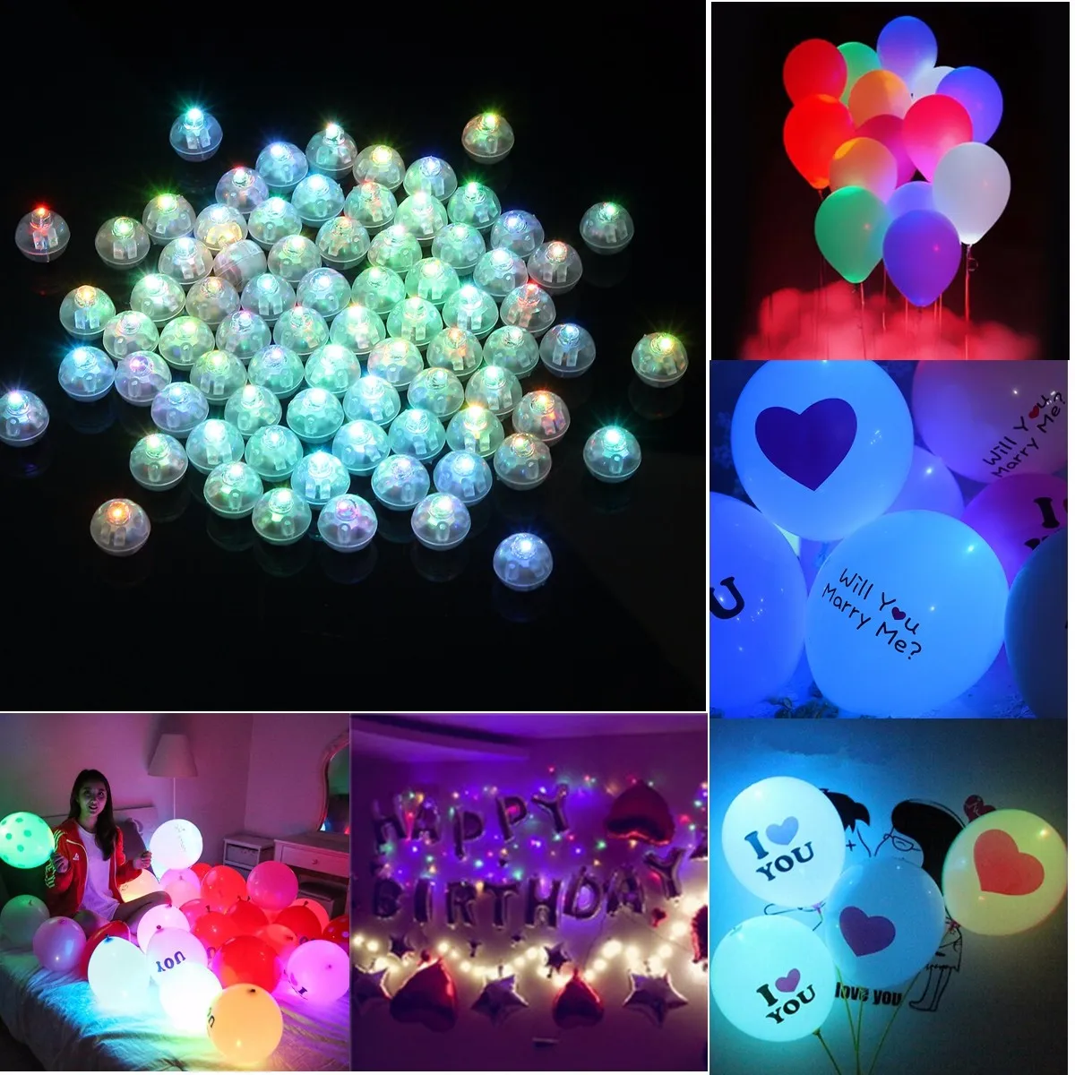 50pcs/100pcs Mini Led Lamps Balloon Light For Paper Lantern Balloon Wedding Party Halloween Xmas Christmas Decoraction for home