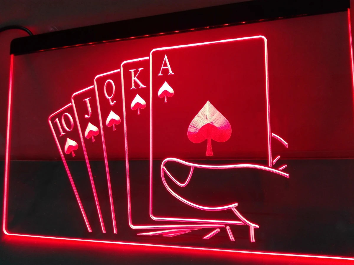 

LK416- Royal Flush Покер Казино светодиодсветодиодный неоновая световая вывеска домашний декор ремесла