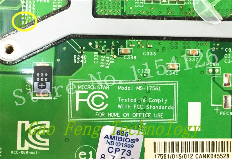 Оптовая продажа MS 17561 материнская плата для ноутбука MSI GE70 DDR3 неинтегрированная
