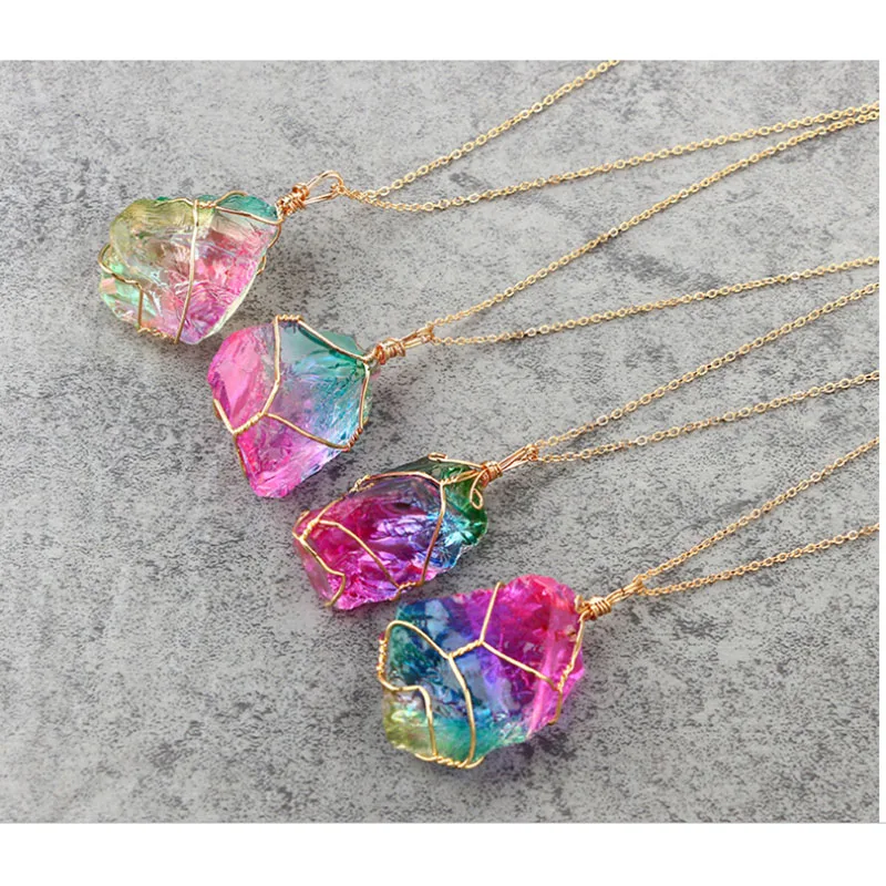 Натуральный ошейник с Ирисом из пьедры модный Кристальный чакра камнем цвет в