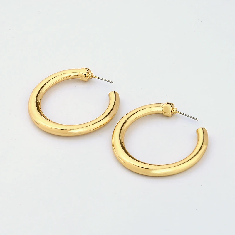 GHIDBK цвета: золотистый серебристый цвет открыт толщиной Хооп Серьги для женщин