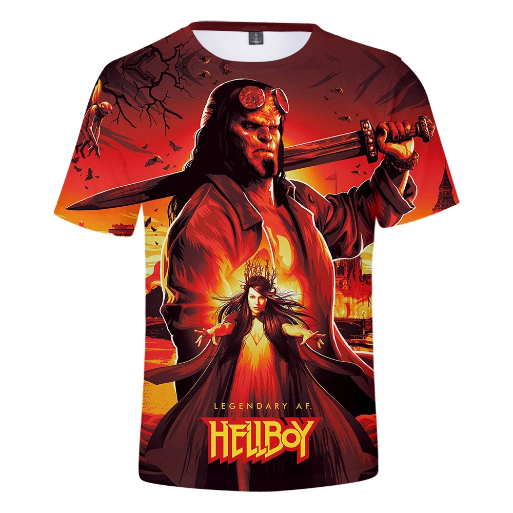 American Movie Hellboy 3 T-Shirt Men/Women 2019 New Hot Cool Hellboy: Rise of the Blood Queen Boy's/Girl's | Мужская одежда