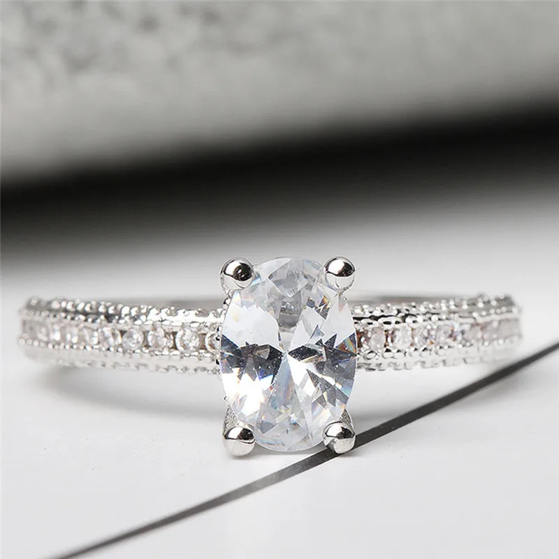 Size 6 7 8 9 10 Austrian Crystal Beads Stainless Steel Rings For Women 2018 Sliver Color Geometric Square Engagement Jewelry G5 | Украшения