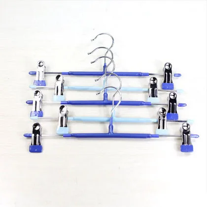 

[Free shipping] High Quality PVC Coated Stainless Steel Metal Pants Hangers/ Two Colors Metal Skirt Hanger (10 pieces/Lot)