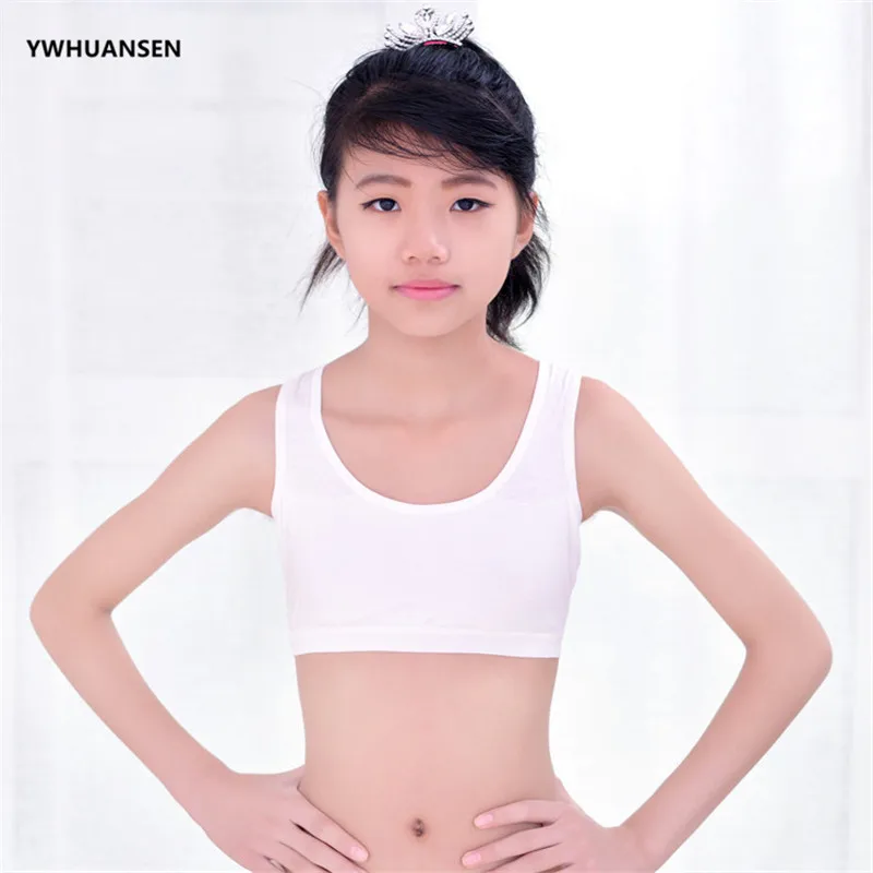 YWHUANSEN,, хлопковый детский бюстгальтер лифчики, спортивный бюстгальтер топы для подростков, спортивный бюстгальтер летнее нижнее белье для подростков возрастом от 8 до 16 лет