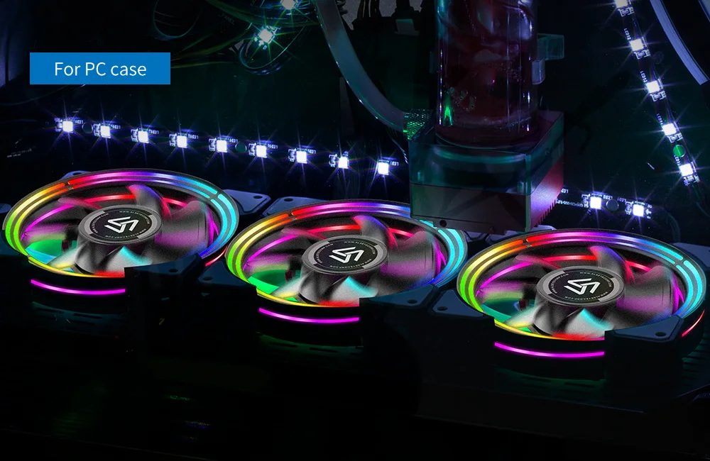 ALSEYE RGB вентилятор для ПК регулируемой высоты вентилятор 120 мм охлаждающими вентиляторами(3 шт./компл.) клавиша сброса Управление(HALO 3,0 новое прибытие