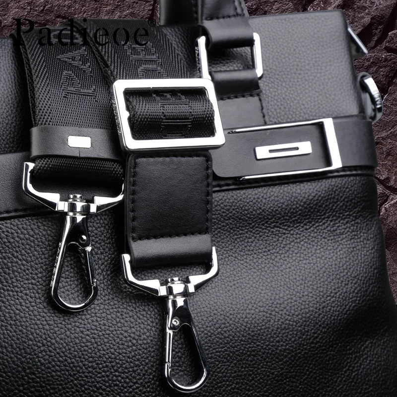 

Padieoe Mens Briefcase Famous Brand Top Cowhide Leather Men Messenger Bag Luxury Handbags Shoulder Bags Male Business Portfolio