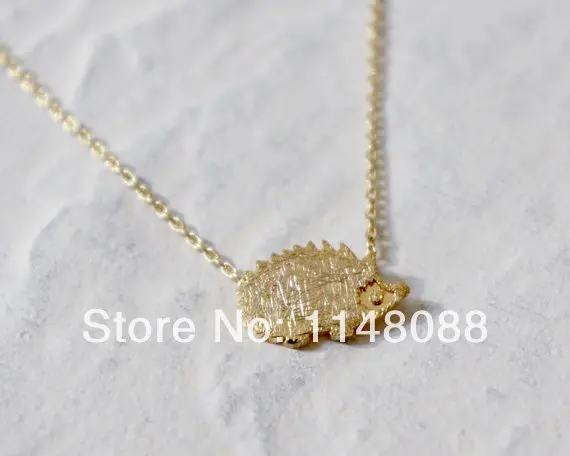 Модное изысканное ожерелье с маленьким ежиком золотого и серебряного цвета