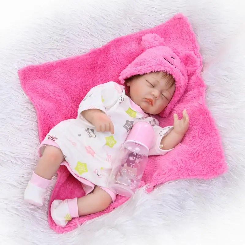 NPK 40 см Bebe Reborn Спящая девочка куклы 16 дюймов Реалистичная из мягкого силикона Bonecas
