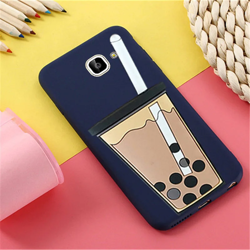Cute 3D Cartoon Milk tea Cup Phone Case For Samsung Galaxy J7 DUO 2018 SM-J720F J720 Soft TPU Cover Max G615F Capa |