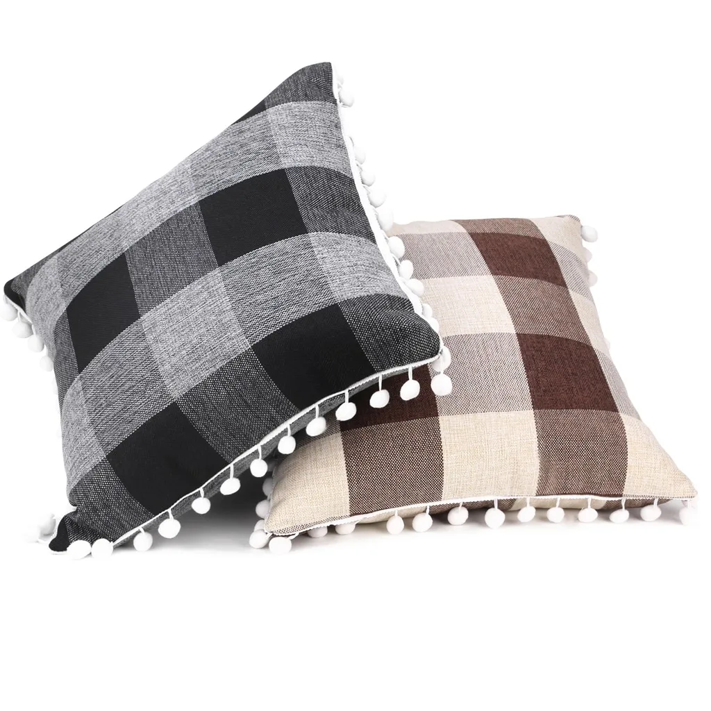 2019 чехол для подушки Модный в клетку домашнее украшение кафе наволочка | Дом и сад