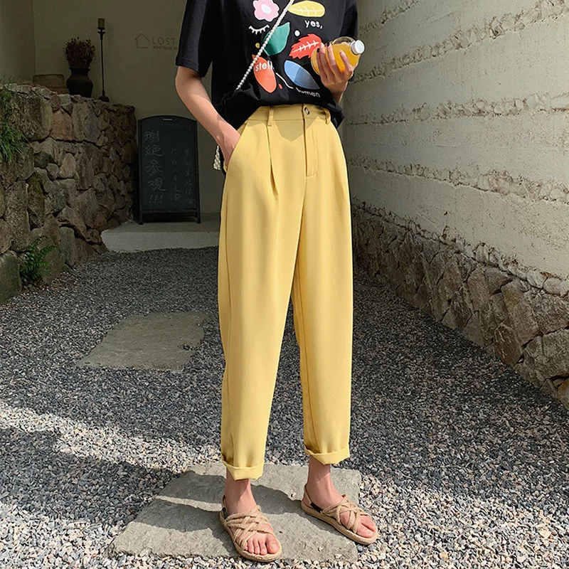 Summer Casual Women Harem Pants Elegant Pockets Loose Female Trousers High Waist Work Suit Pantalon Femininas 2019 | Женская одежда