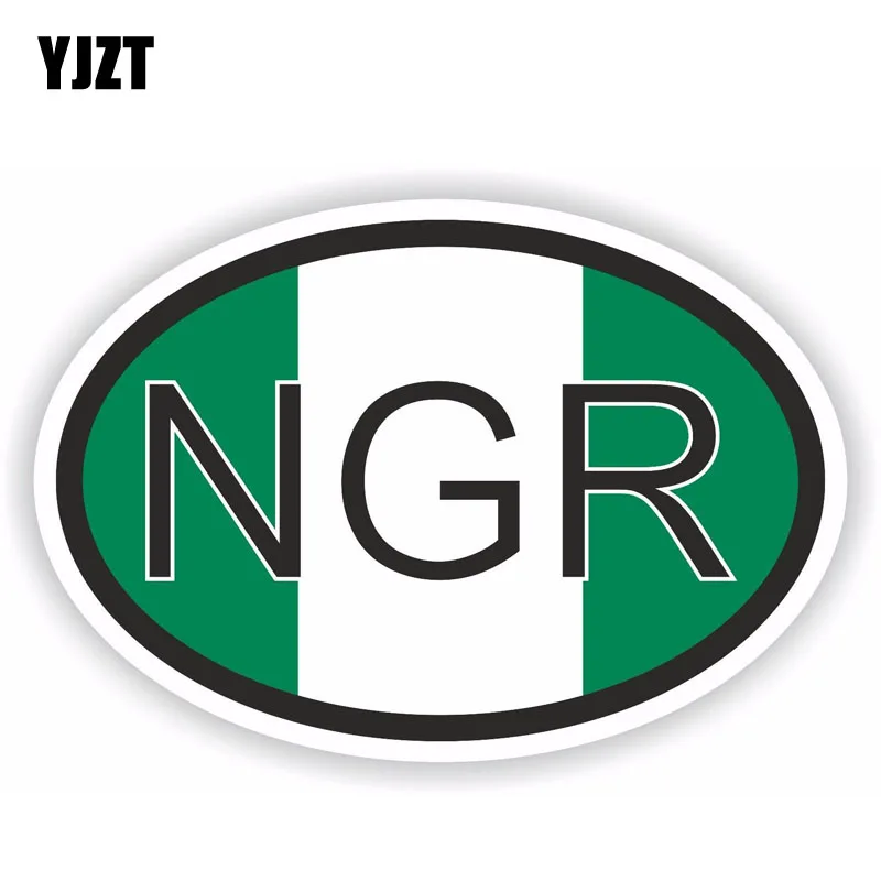 

YJZT 12.3CM*8.2CM Funny NIGERIA Flag Country Code Decal Bike Car Sticker PVC 6-0412