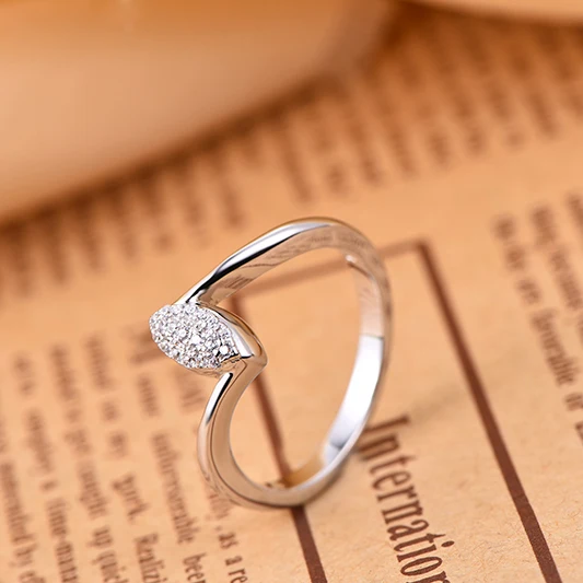 JO WISDOM Unqiue White Gold Rings Wedding Engagement Jewelry for Women 925 Sterling Silver Romantic Gift | Украшения и аксессуары