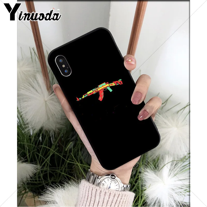 A5 Yinuoda AK47 пистолет ТПУ Мягкий силиконовый чехол для телефона чехол для iPhone X XS MAX 6 6s 7 7plus 8 8Plus 5 5S SE XR - Цвет: A5