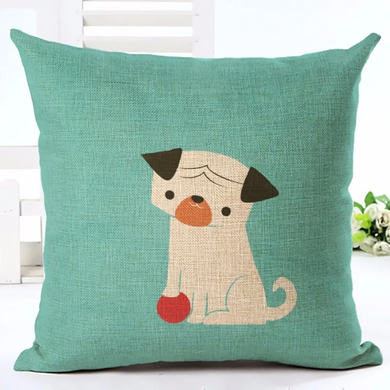 

Newest Design Cartoon Animal Throw Pillow Cushion Cover Home Decor Printed Linen Cotton Home Decor Pillow case Almofadas Cojines