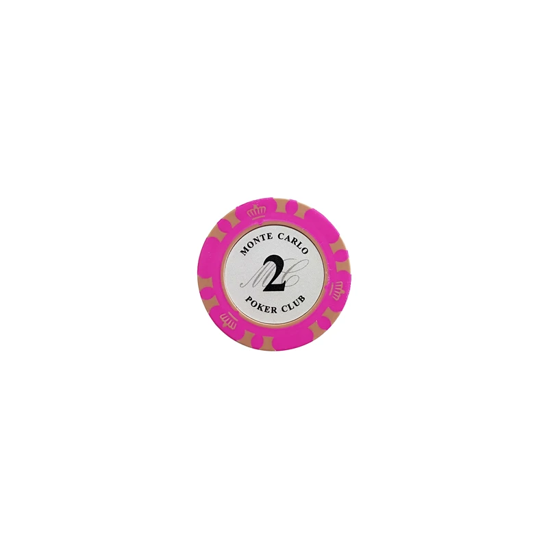 2 face value Yernea, 1 шт., игральные карты, чипы, 14 г, глина, встроенные железные тапперы, Техасский Холдем, игральные чипы, карты для покера, Baccarat, монета, покер, звезда - Цвет: 2 face value