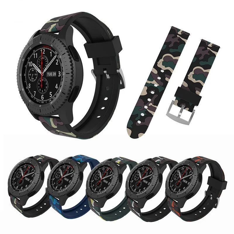 Силиконовый ремешок для часов Samsung Gear S3 Classic/ Frontier 22 мм сменный Moto 360 2nd Gen 46 AMAZFIT часы